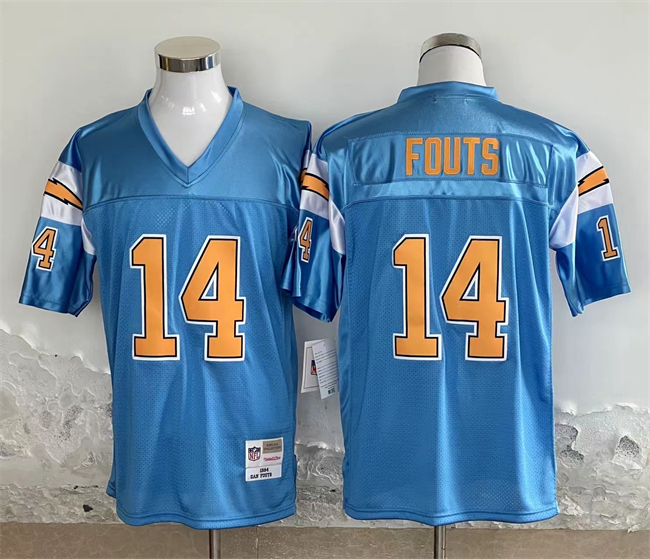 Men's Los Angeles Chargers #14 Dan Fouts Blue Throwback Football Stitched Jersey